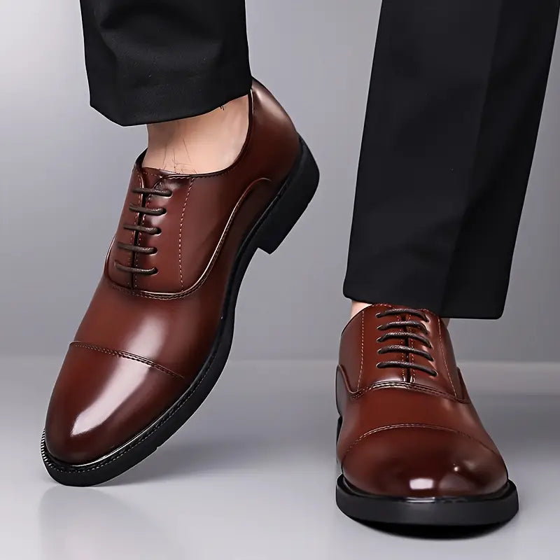 Herren Glänzende Oxfords Klassische Schnürschuhe Für Das Büro