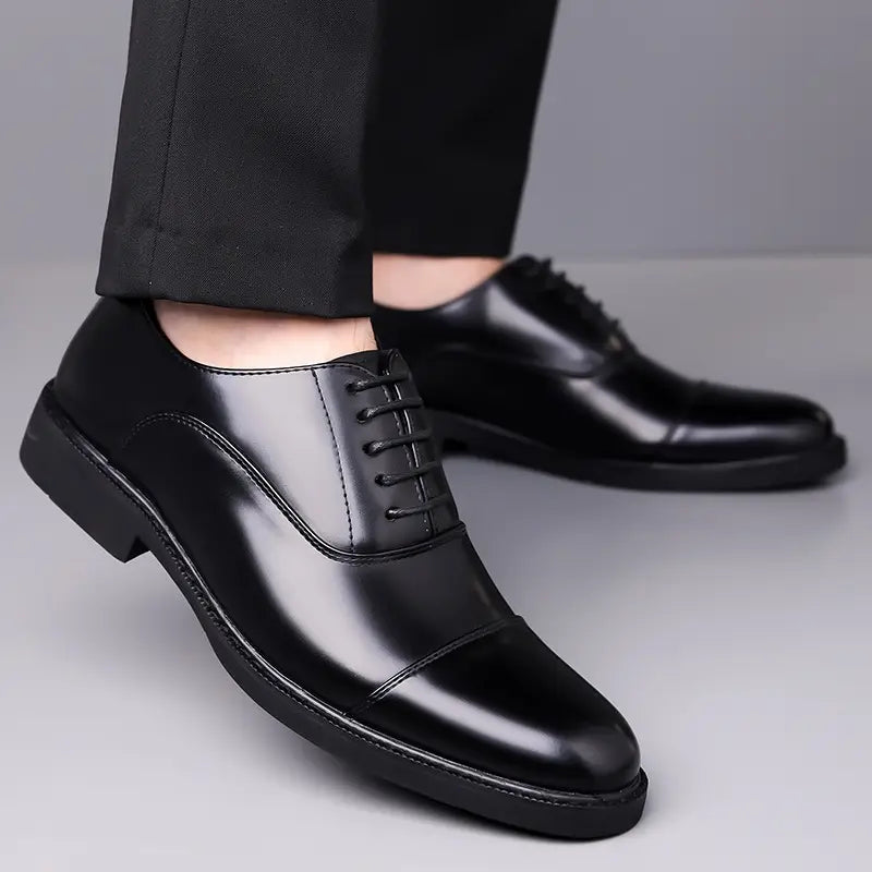 Herren Glänzende Oxfords Klassische Schnürschuhe Für Das Büro