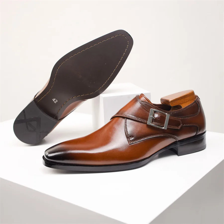 Herren Monk Strap Dress Schuhe Im Italienischen Stil Mit Schnallen Detail
