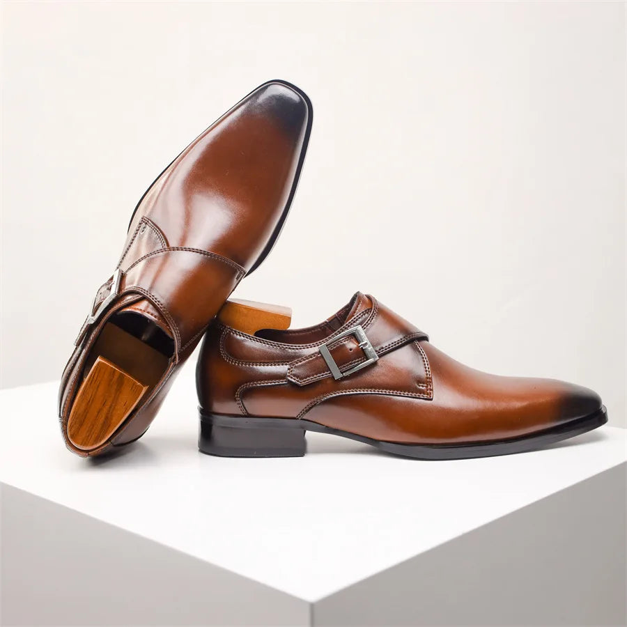 Herren Monk Strap Dress Schuhe Im Italienischen Stil Mit Schnallen Detail