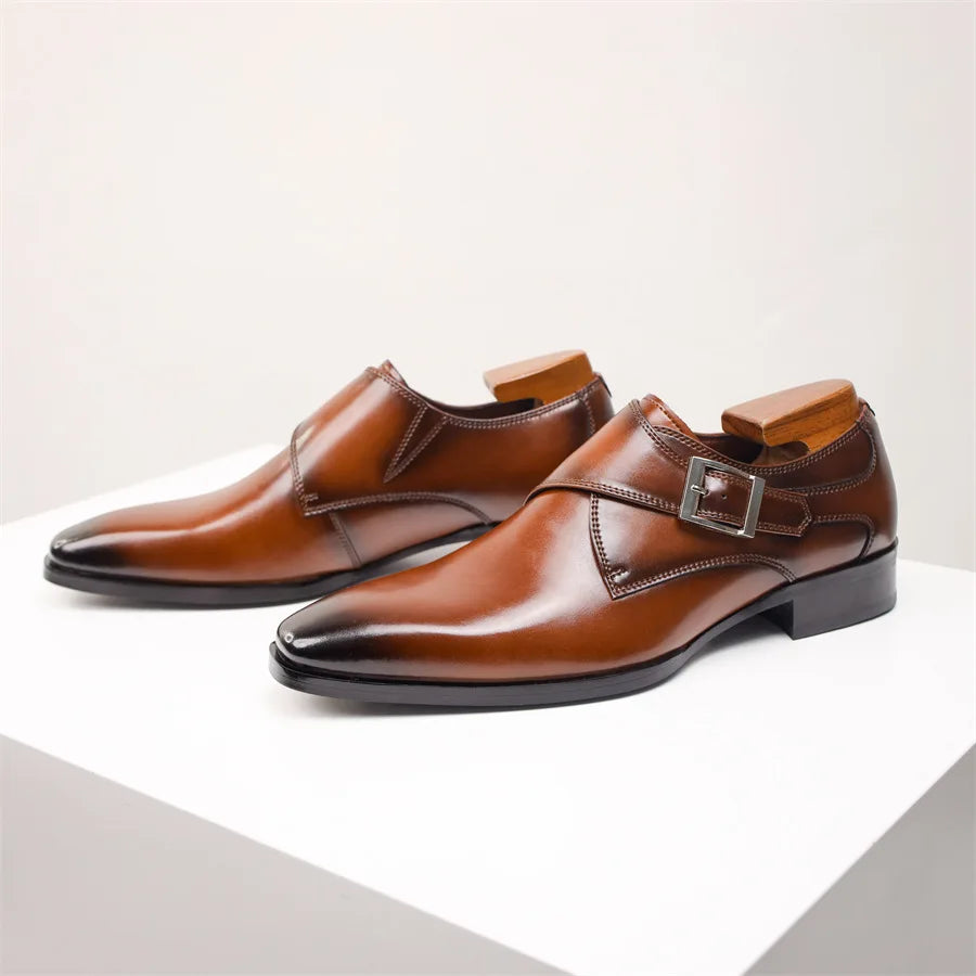 Herren Monk Strap Dress Schuhe Im Italienischen Stil Mit Schnallen Detail