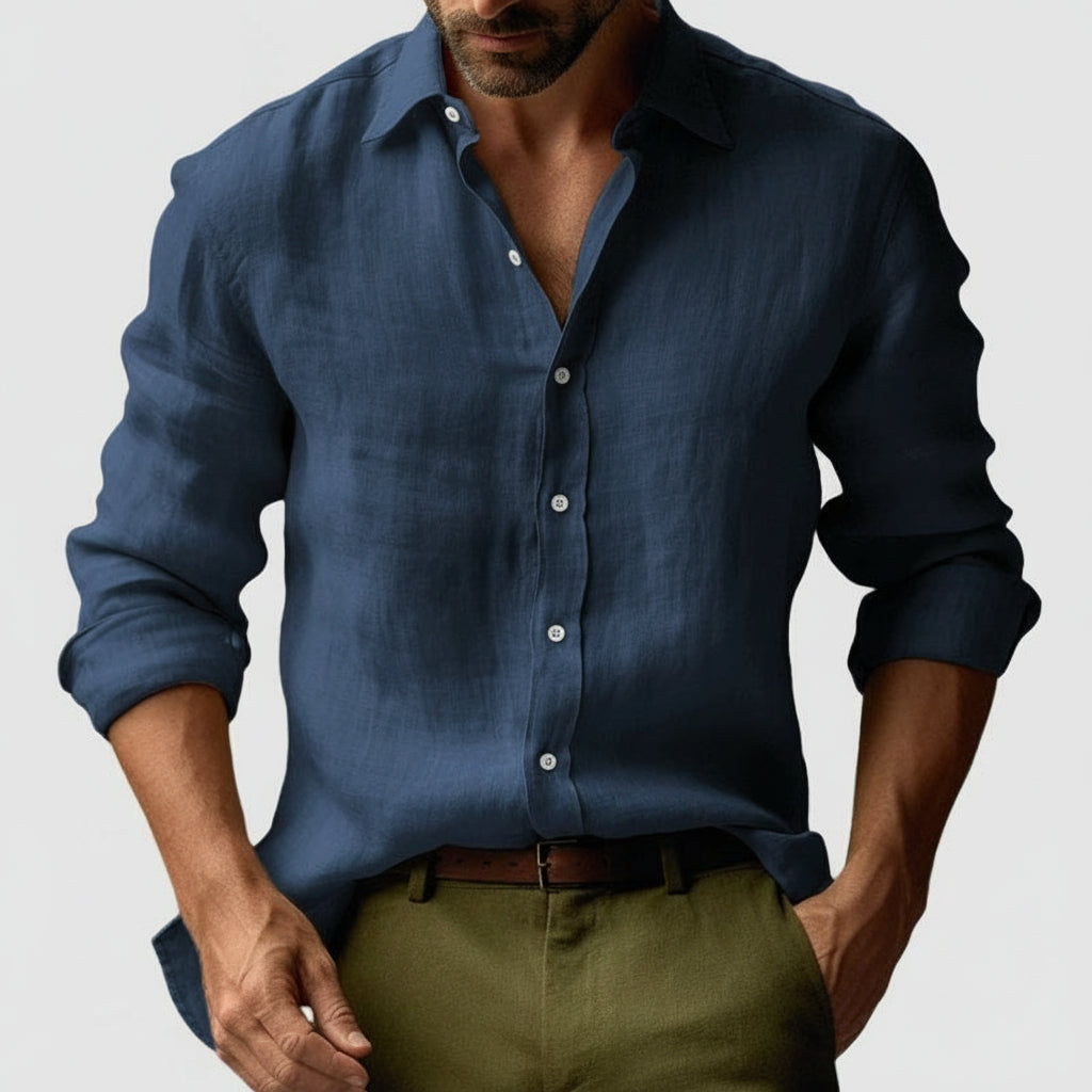 Nova Herren Vintage Button Up Hemd Stil Klassisch Locker
