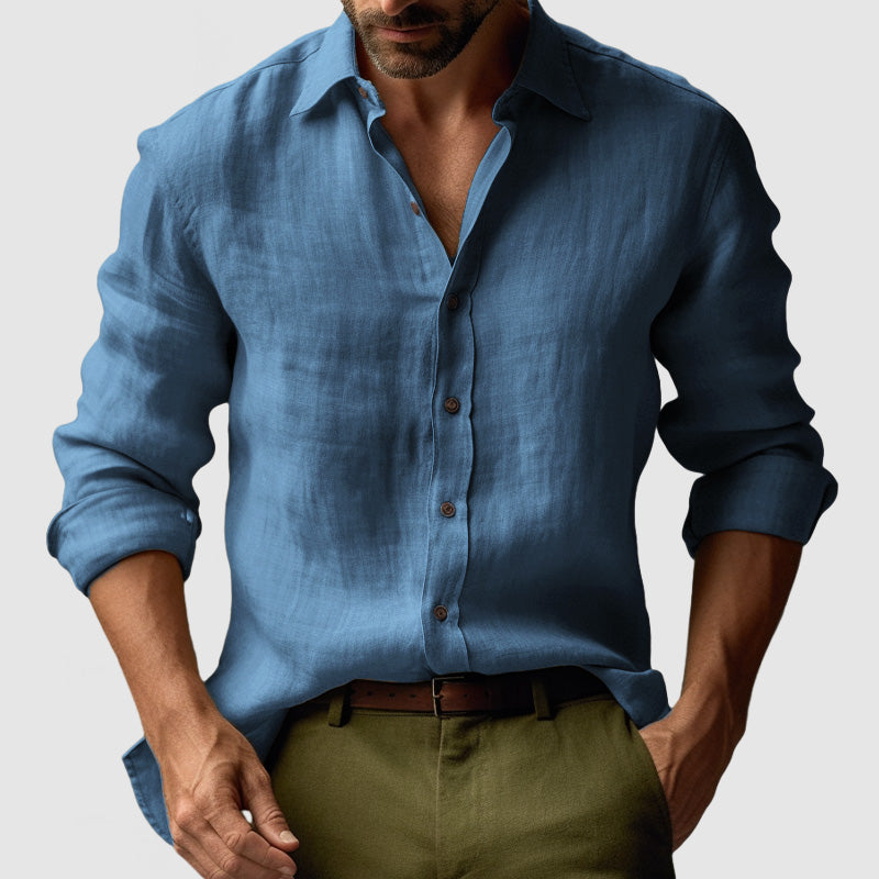 Nova Herren Vintage Button Up Hemd Stil Klassisch Locker
