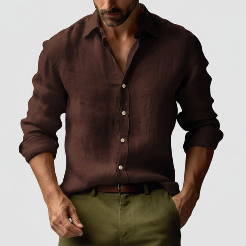 Nova Herren Vintage Button Up Hemd Stil Klassisch Locker