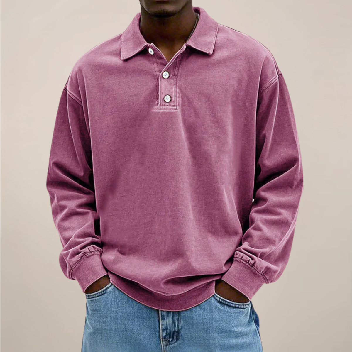 Herren Langarm Polohemd Für Entspanntes Smart-Casual-Essential