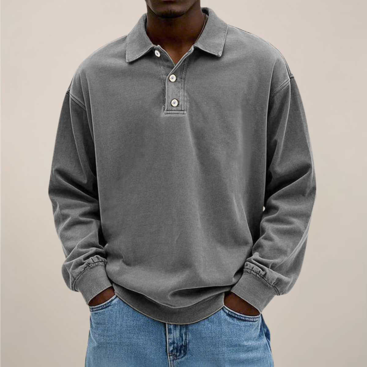 Herren Langarm Polohemd Für Entspanntes Smart-Casual-Essential