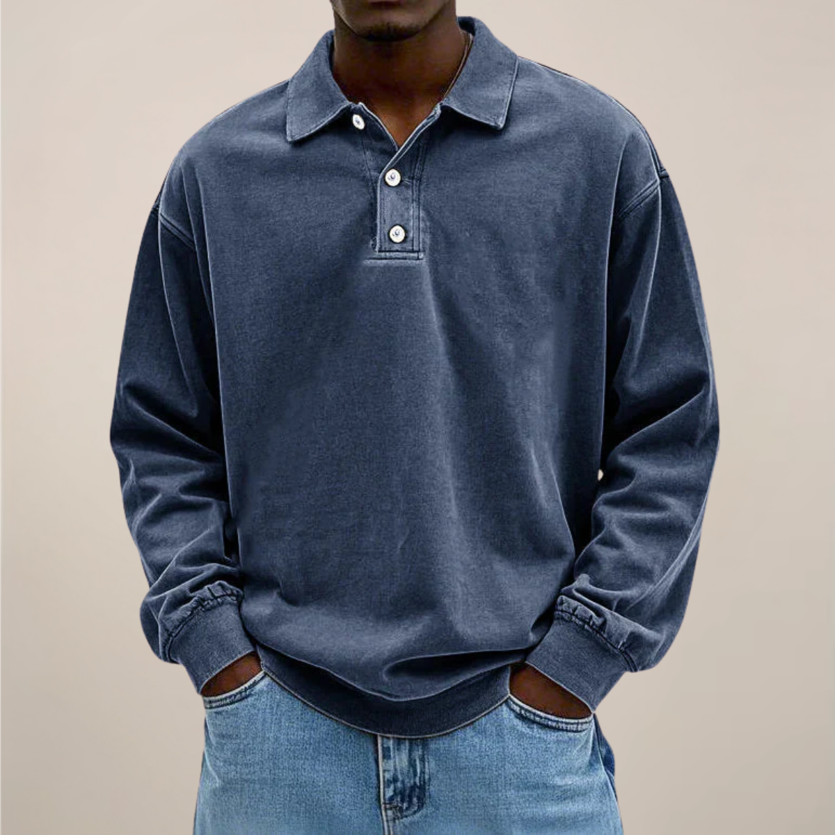 Herren Langarm Polohemd Für Entspanntes Smart-Casual-Essential