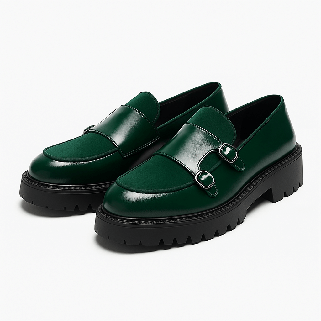 Herren Doppel-Schnallen Slipper - Moderner Dressschuh Stil