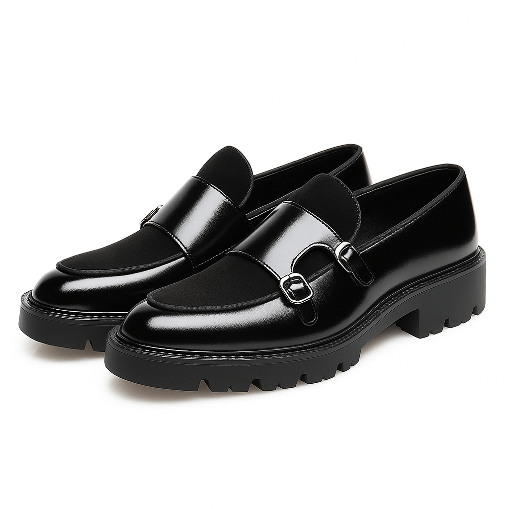 Herren Doppel-Schnallen Slipper - Moderner Dressschuh Stil