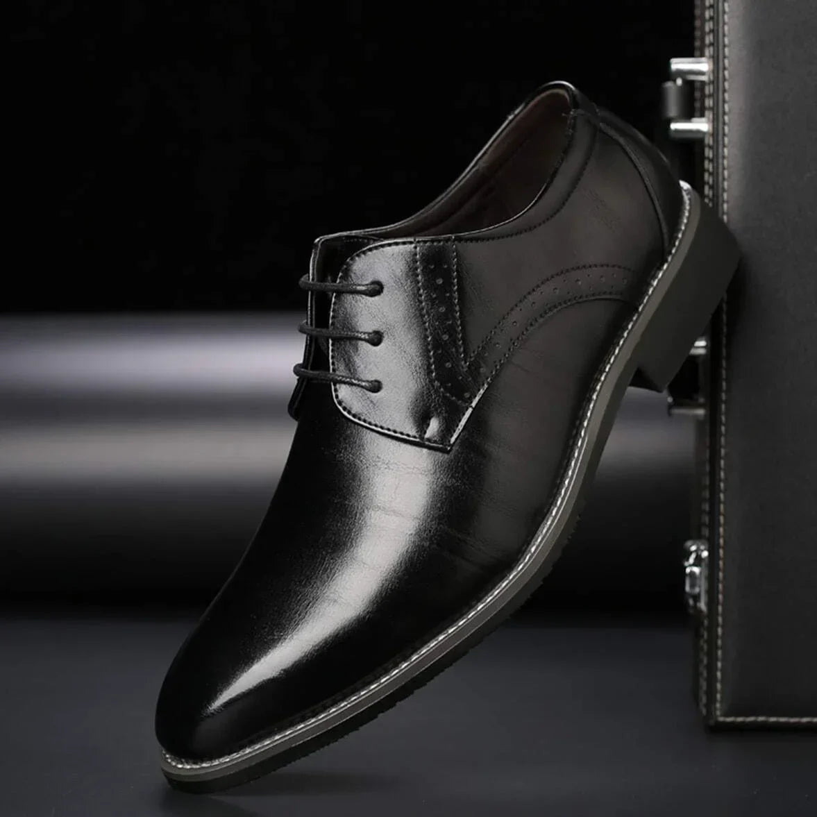 Herren Oxford Schnürschuhe Mit Brogue-Detail Und Geschlossene Schnürung