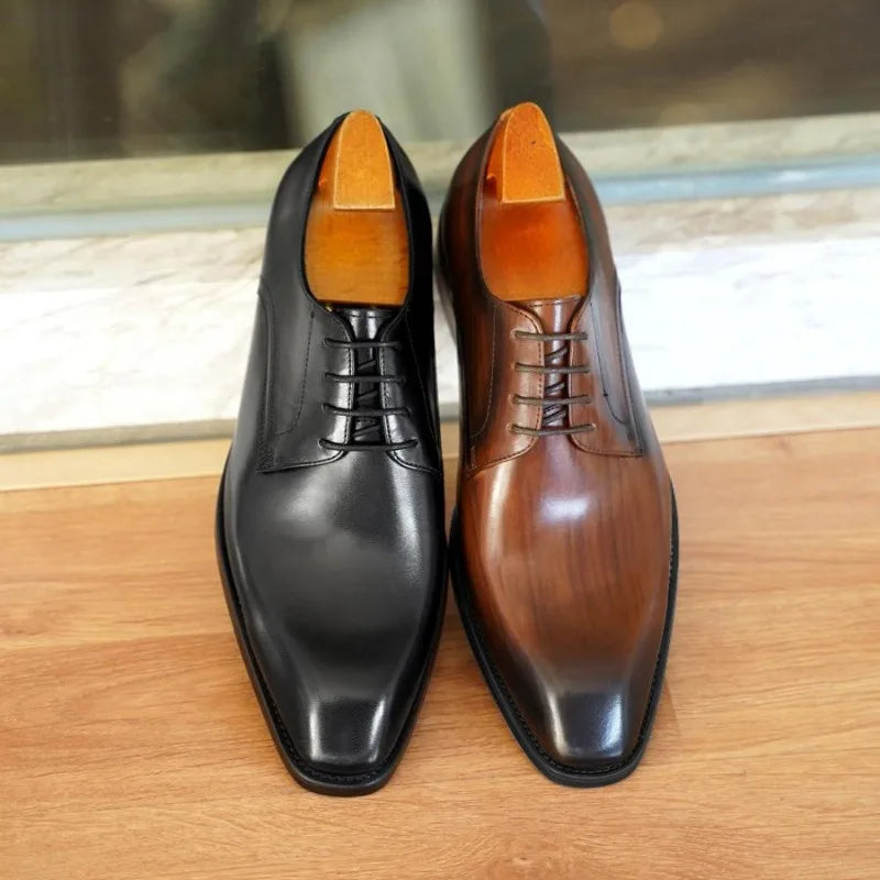 Herren Oxford Schnürschuhe Mit Geschlossener Schnürung Und Spitz Zulaufende Zehen