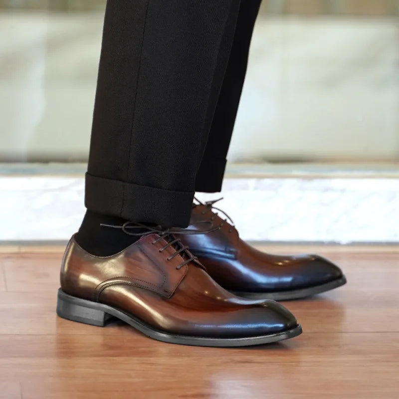 Herren Oxford Schnürschuhe Mit Geschlossener Schnürung Und Spitz Zulaufende Zehen