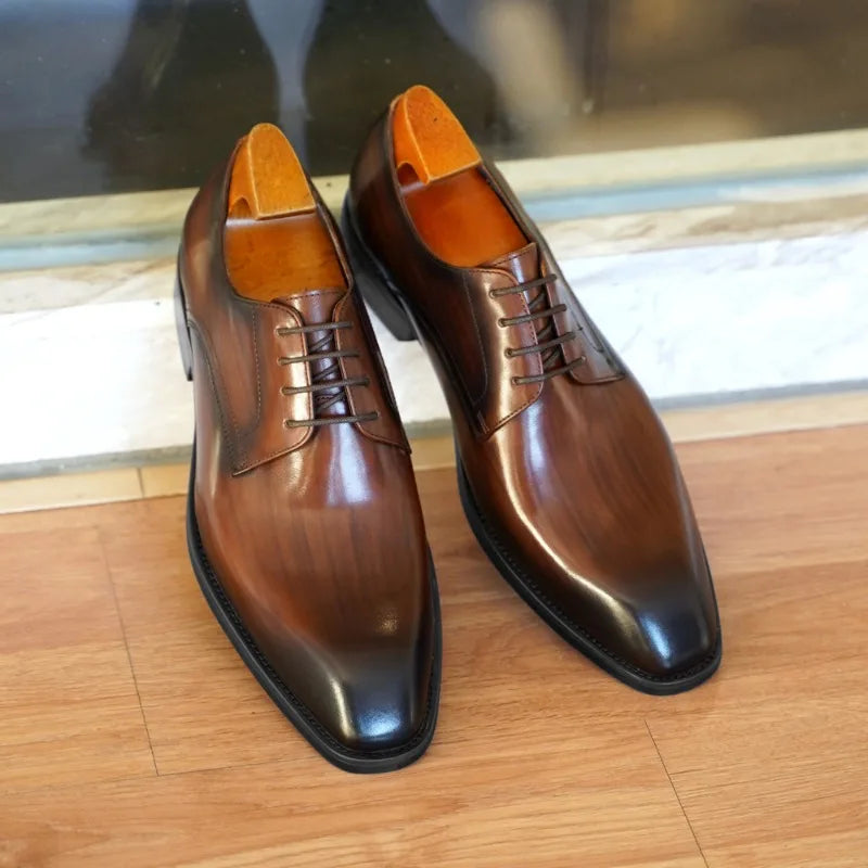 Herren Oxford Schnürschuhe Mit Geschlossener Schnürung Und Spitz Zulaufende Zehen