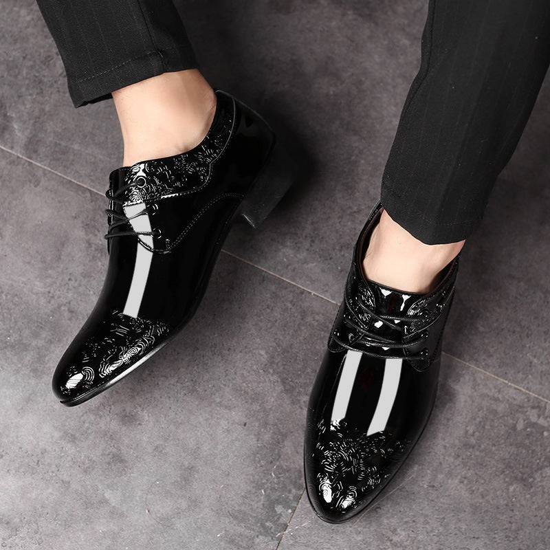 Herren Patent Derby Schuhe Mit Prägung Und Formelle Schnürung
