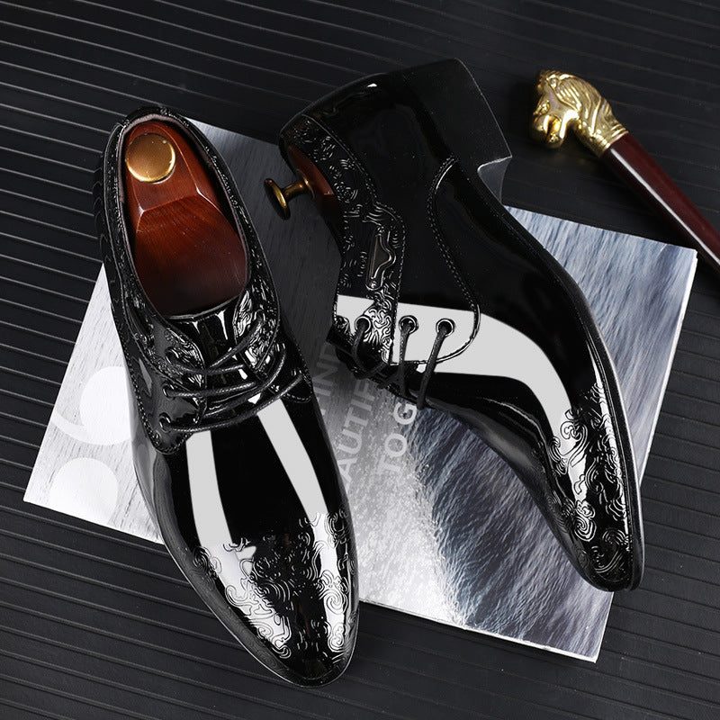 Herren Patent Derby Schuhe Mit Prägung Und Formelle Schnürung