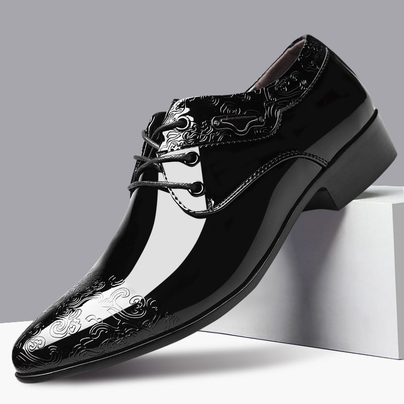 Herren Patent Derby Schuhe Mit Prägung Und Formelle Schnürung