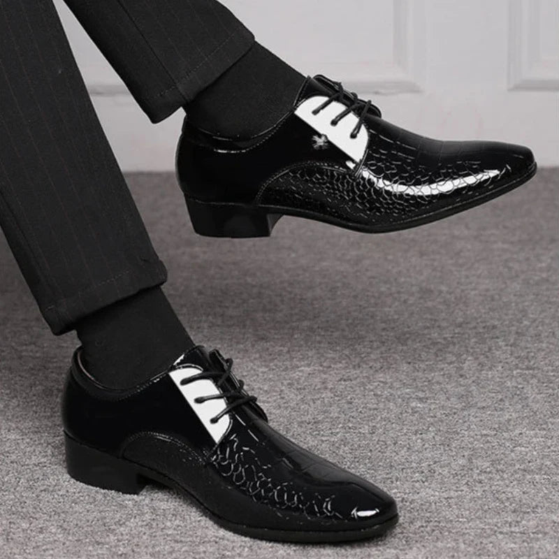 Herren Glänzende Patent Oxford Schnürschuhe - Formelle Schuhe