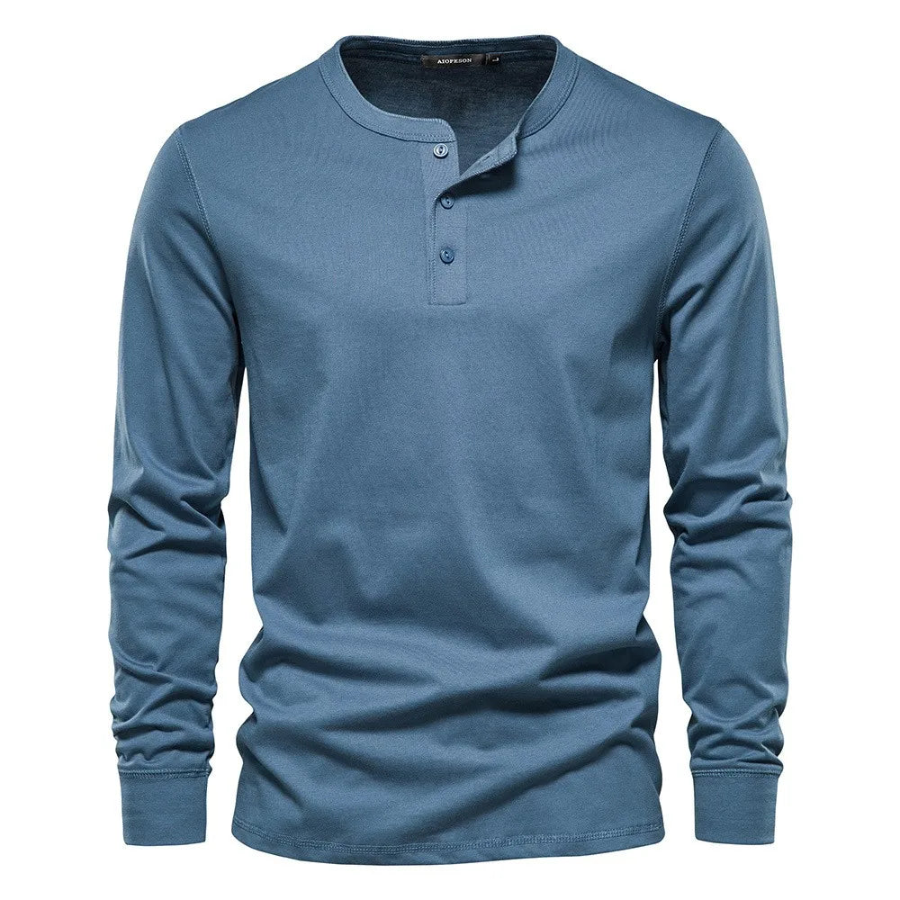 Novaro Stilvolles Langarm-Henley-Herren-Shirt Für Herren