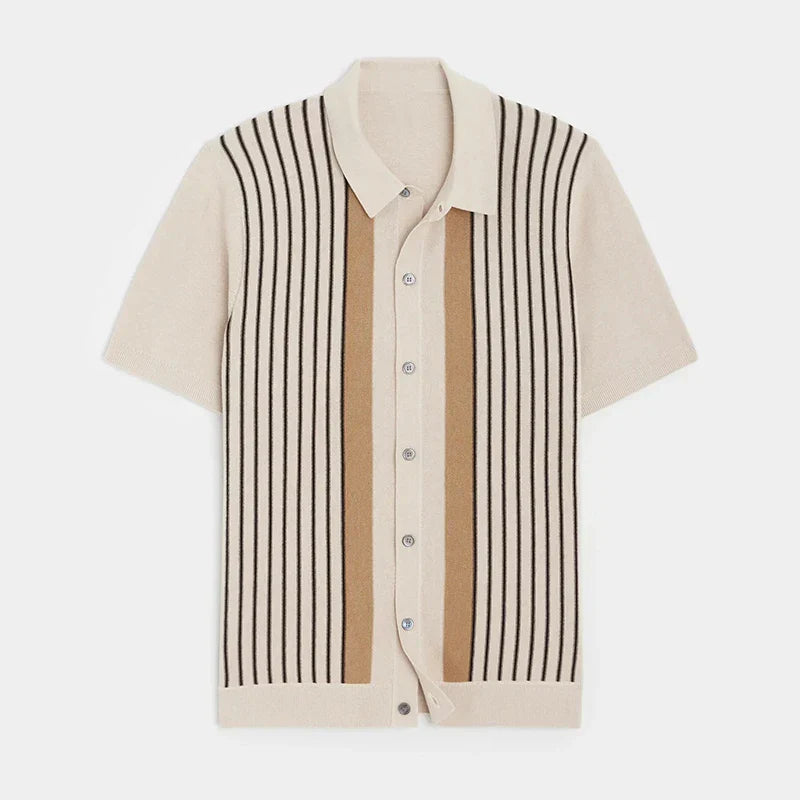 Polo-Shirt Für Herren Mit Streifen Und Kurzen Ärmeln – Frühling, Sommer