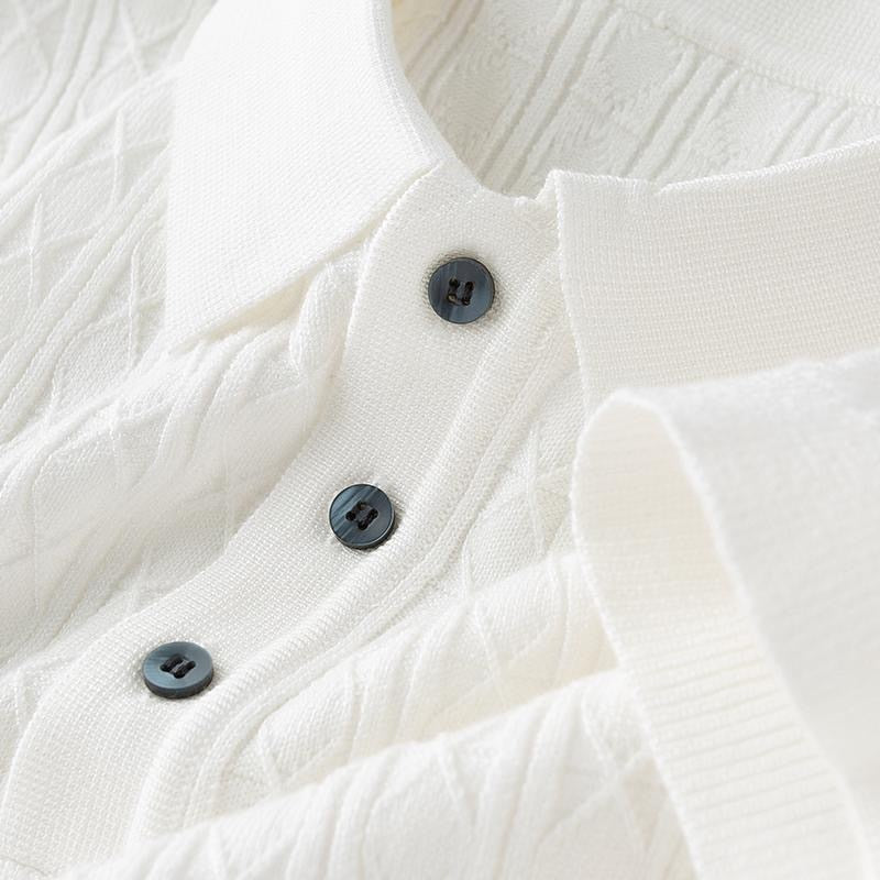 Herren Poloshirt Mit Strukturiertem Kurzarm Und Drei-Knopf-Leiste