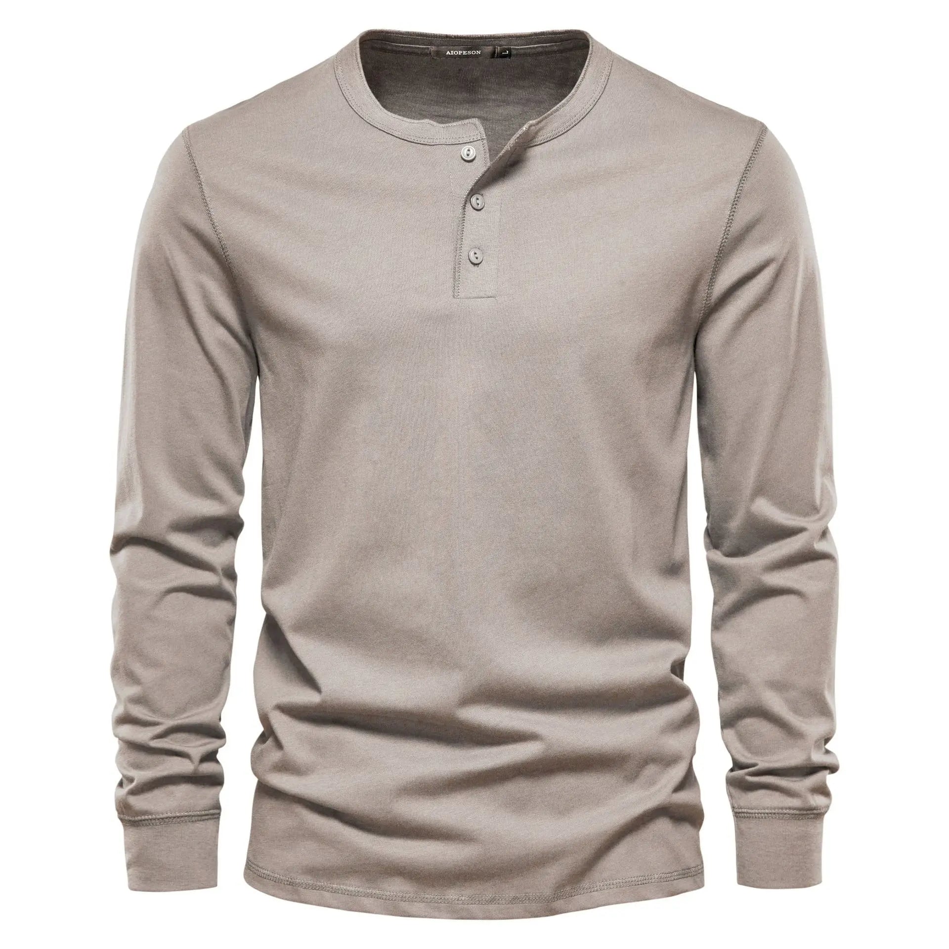 Novaro Stilvolles Langarm-Henley-Herren-Shirt Für Herren