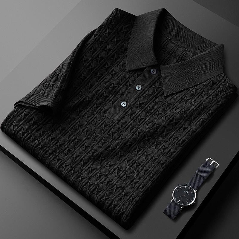 Herren Poloshirt Mit Strukturiertem Kurzarm Und Drei-Knopf-Leiste