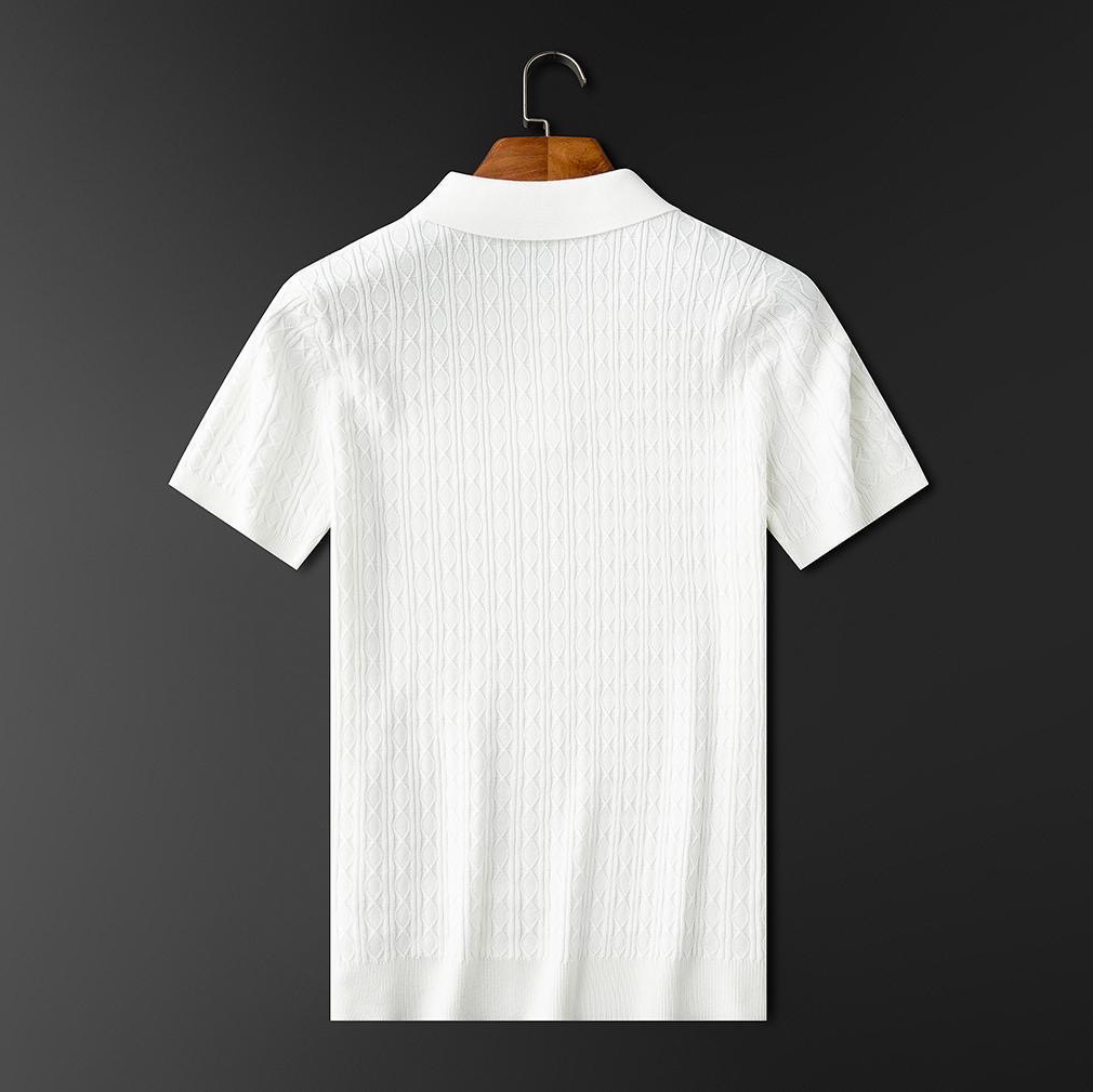 Herren Poloshirt Mit Strukturiertem Kurzarm Und Drei-Knopf-Leiste