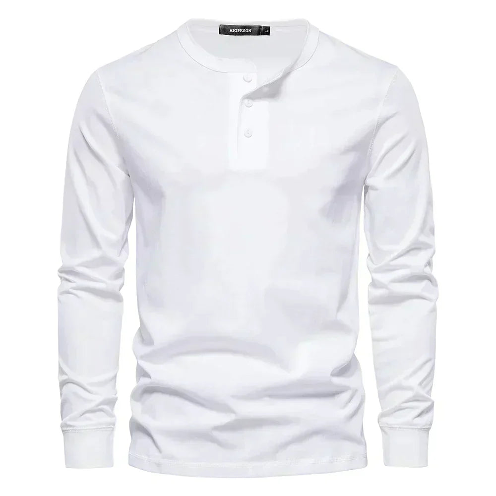Novaro Stilvolles Langarm-Henley-Herren-Shirt Für Herren