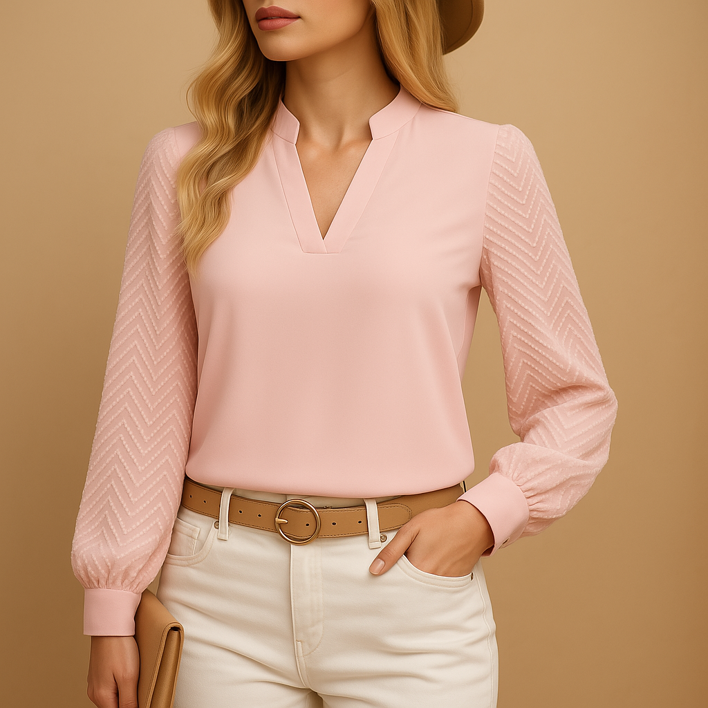 Damen V-Ausschnitt Top Mit Fließender Passform Für Mühelosen Stil Und Komfort