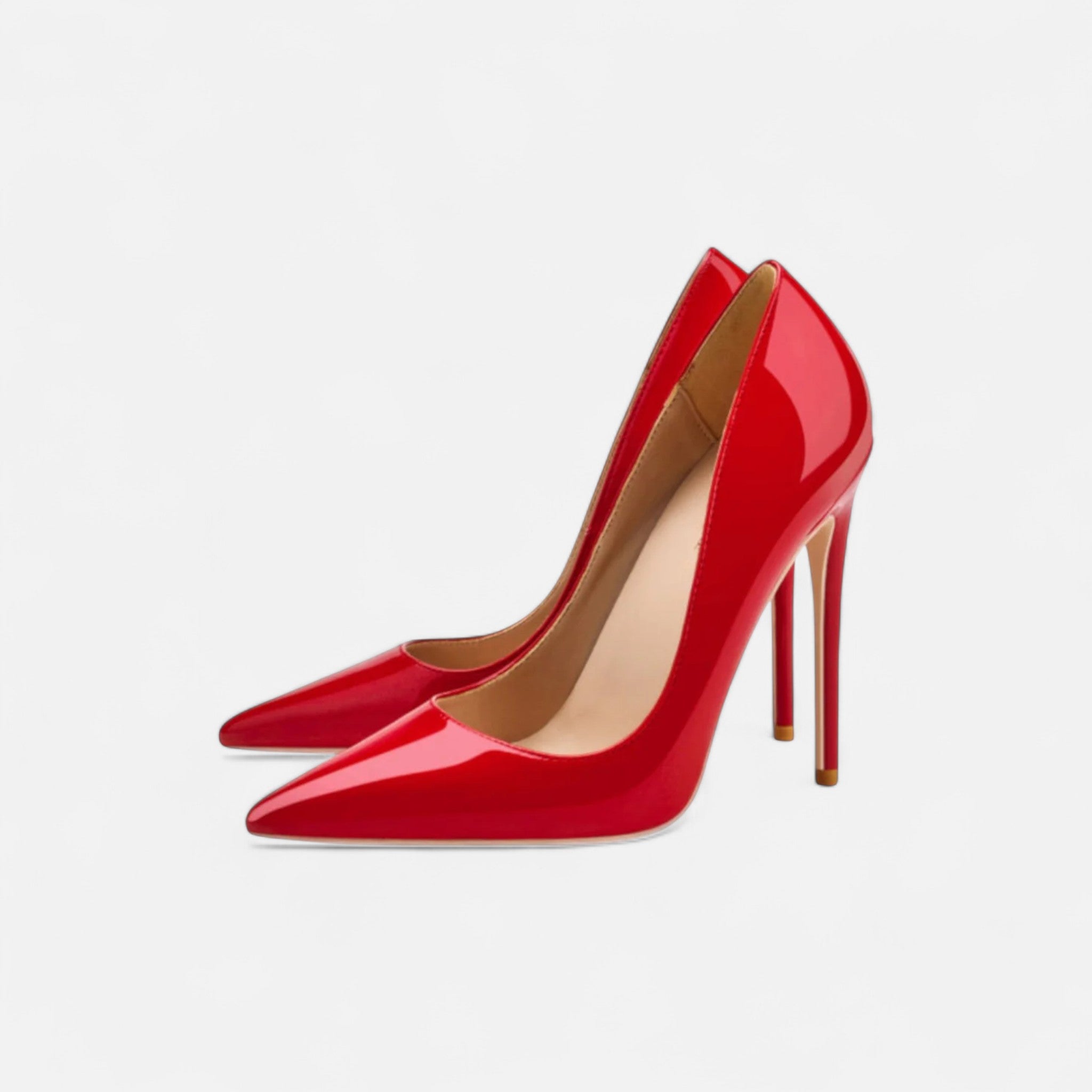 Damen Stiletto-Absätze Spitz Zulaufende Lack-Pumps Zum Hineinschlüpfen