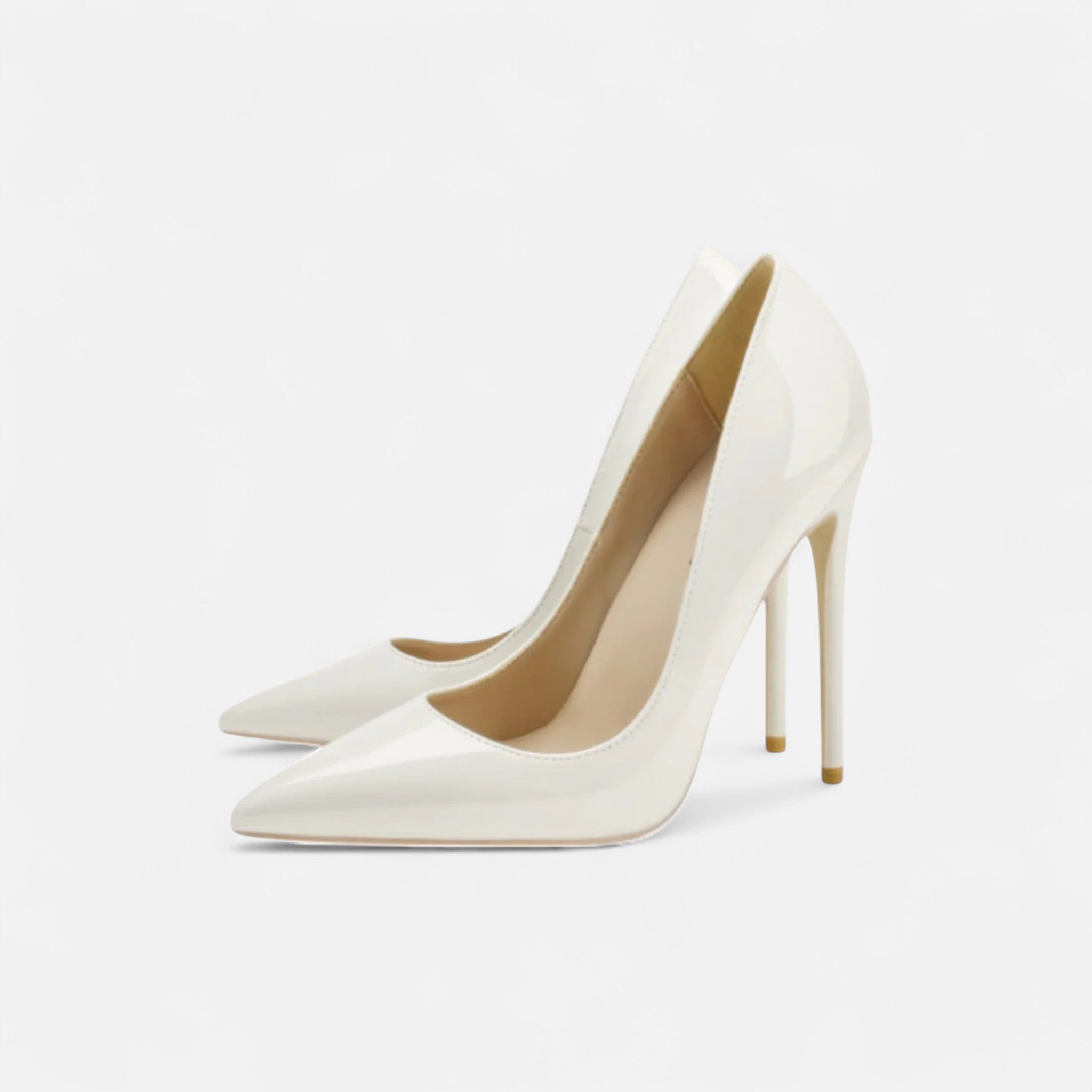 Damen Stiletto-Absätze Spitz Zulaufende Lack-Pumps Zum Hineinschlüpfen