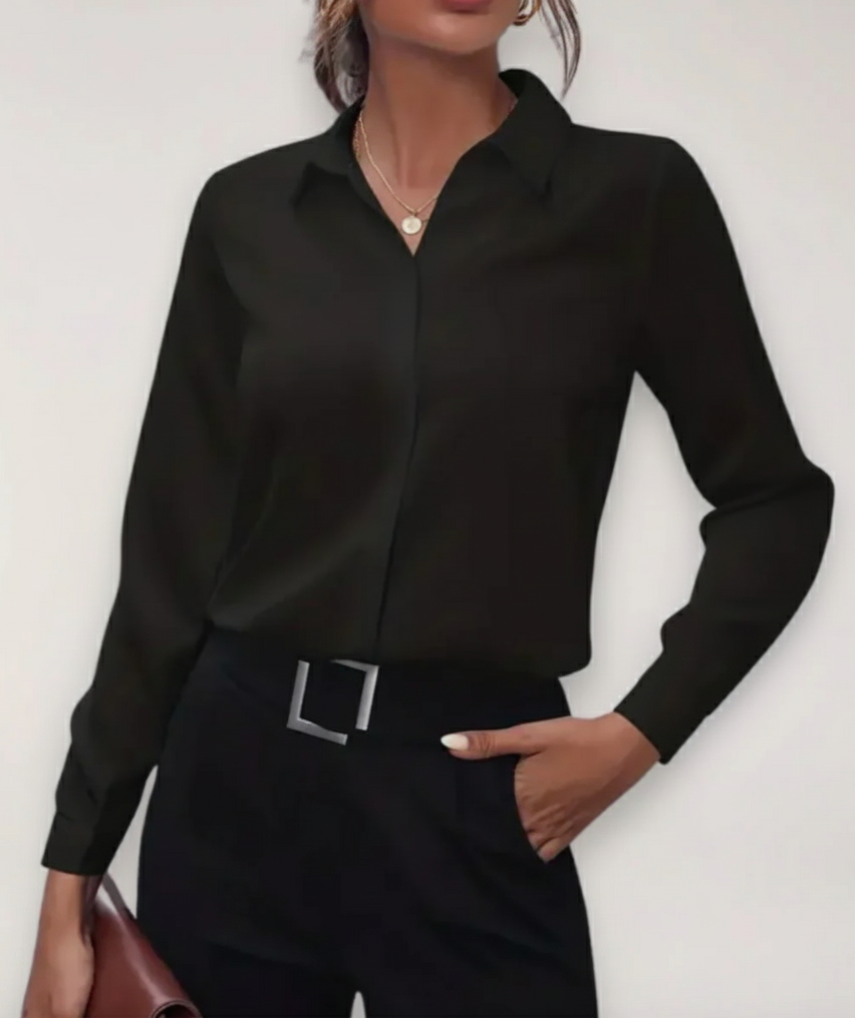 Elegantes Button-Up Hemd für Arbeit und Freizeit - Damen Maßbluse