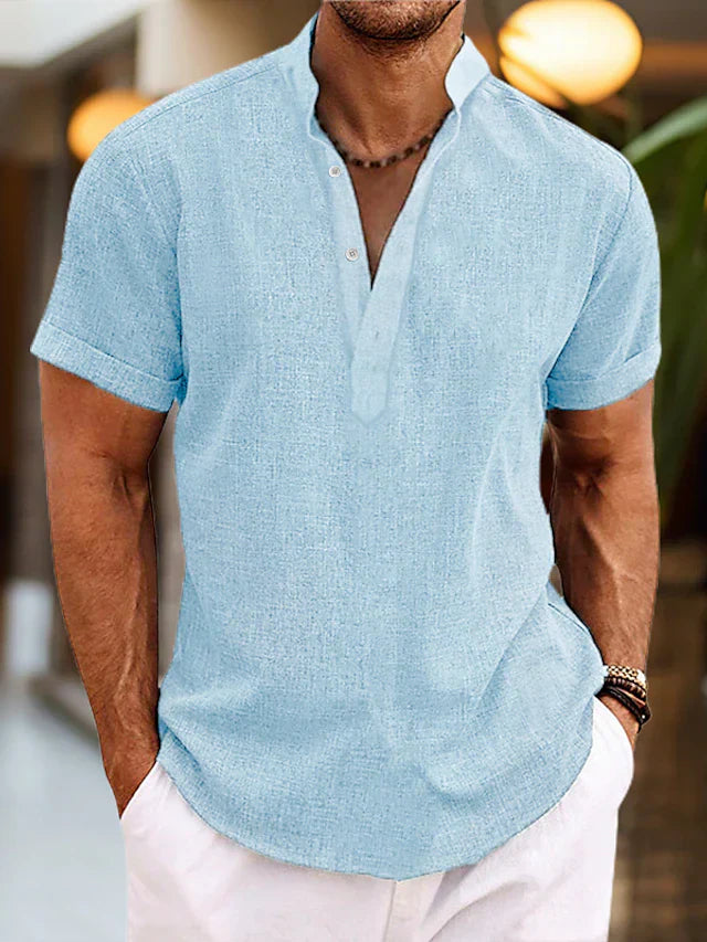 VivaLine Herren Henley Kurzarm Freizeitshirt Für Den Sommer
