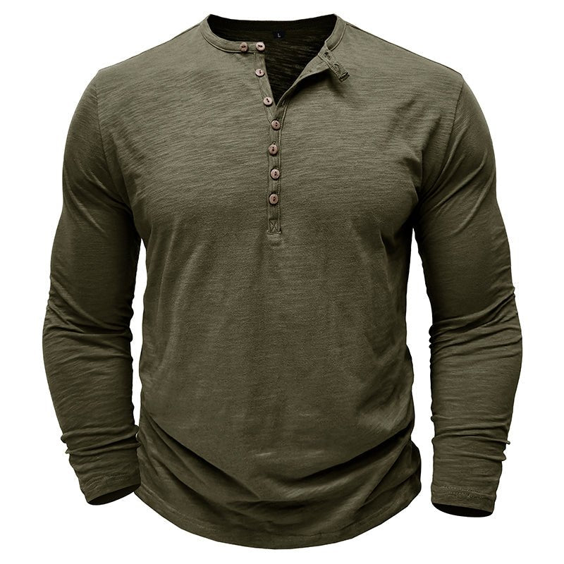 NovaLine Herren Langarm-Henley-Shirt Stilvolle Alltags-Option