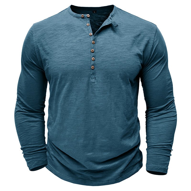 NovaLine Herren Langarm-Henley-Shirt Stilvolle Alltags-Option