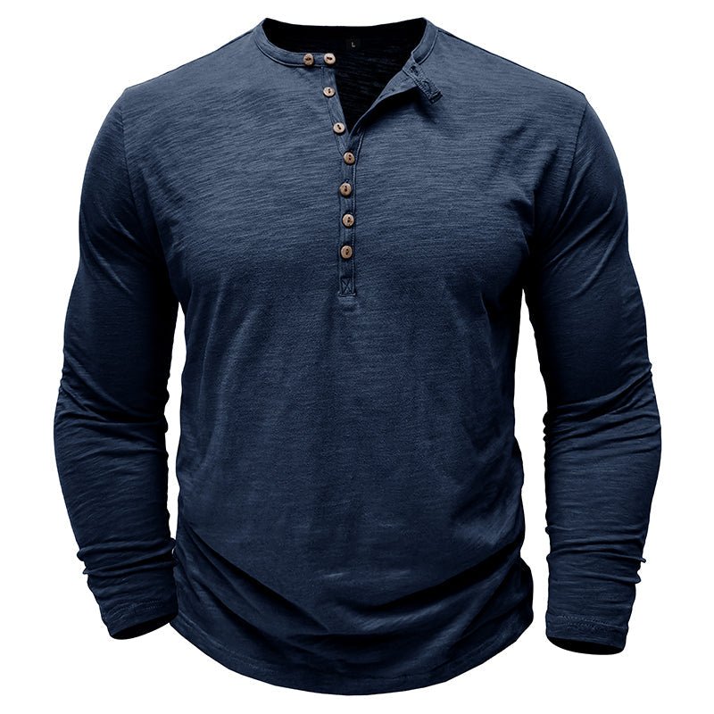 NovaLine Herren Langarm-Henley-Shirt Stilvolle Alltags-Option