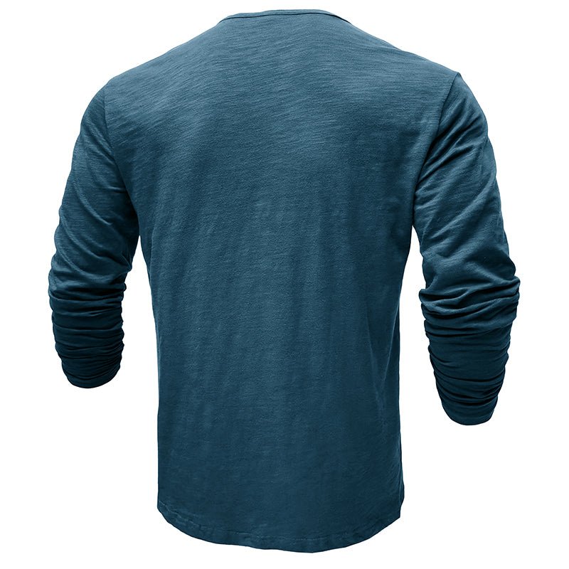 NovaLine Herren Langarm-Henley-Shirt Stilvolle Alltags-Option