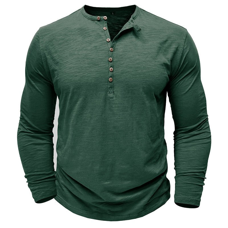 NovaLine Herren Langarm-Henley-Shirt Stilvolle Alltags-Option