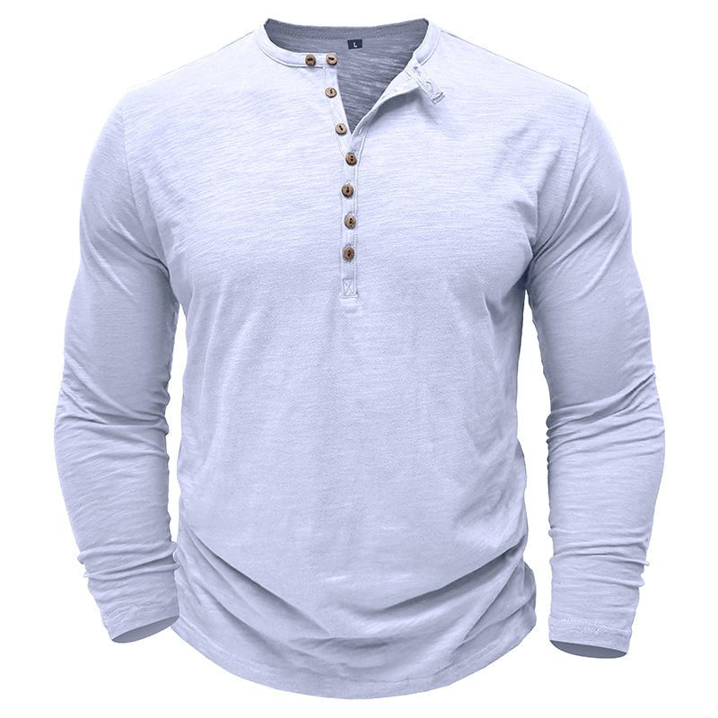 NovaLine Herren Langarm-Henley-Shirt Stilvolle Alltags-Option