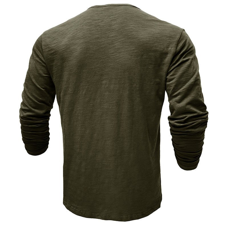 NovaLine Herren Langarm-Henley-Shirt Stilvolle Alltags-Option