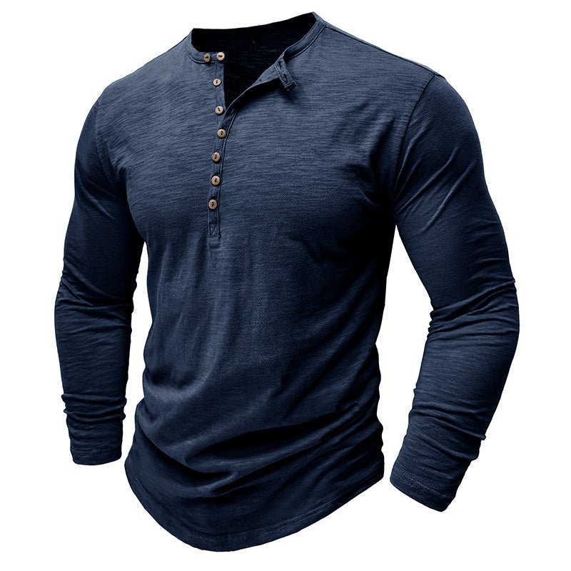 NovaLine Herren Langarm-Henley-Shirt Stilvolle Alltags-Option