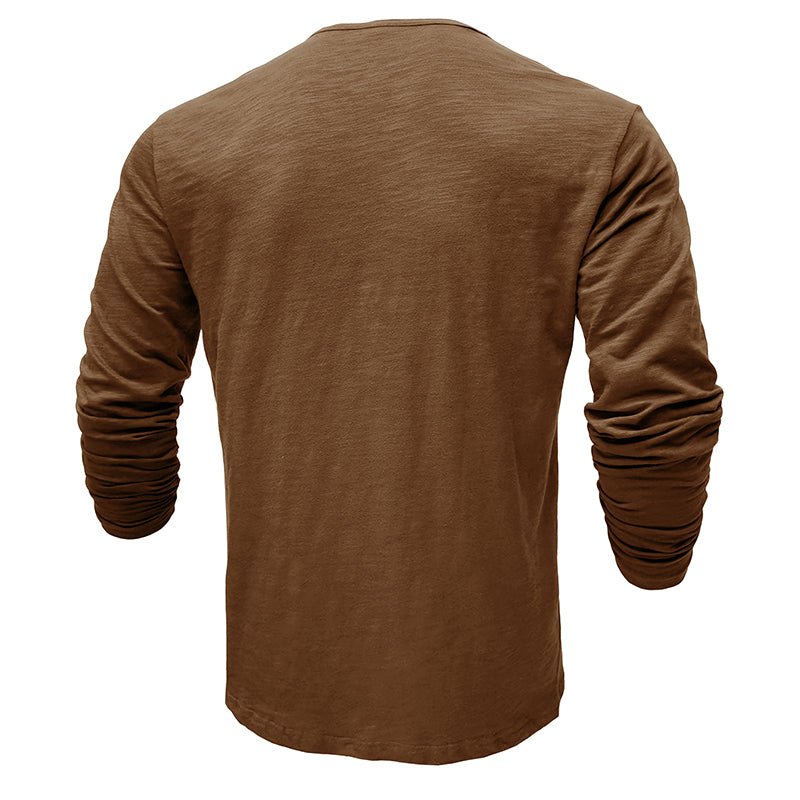 NovaLine Herren Langarm-Henley-Shirt Stilvolle Alltags-Option