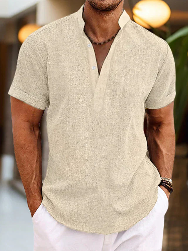 VivaLine Herren Henley Kurzarm Freizeitshirt Für Den Sommer