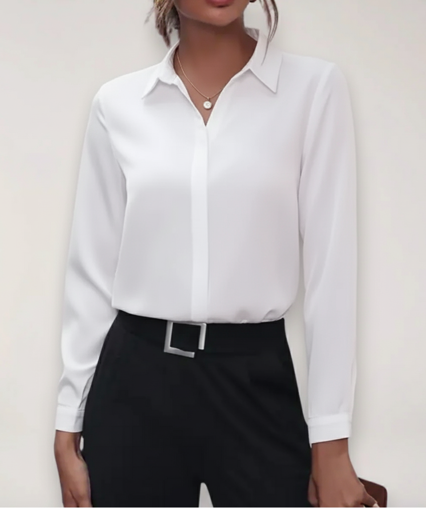 Elegantes Button-Up Hemd für Arbeit und Freizeit - Damen Maßbluse
